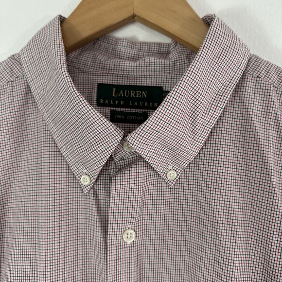 Lauren Ralph Lauren Shirt Men’s XXL Check Short Sleeve Button Front Crest Logo - Picture 4 of 5
